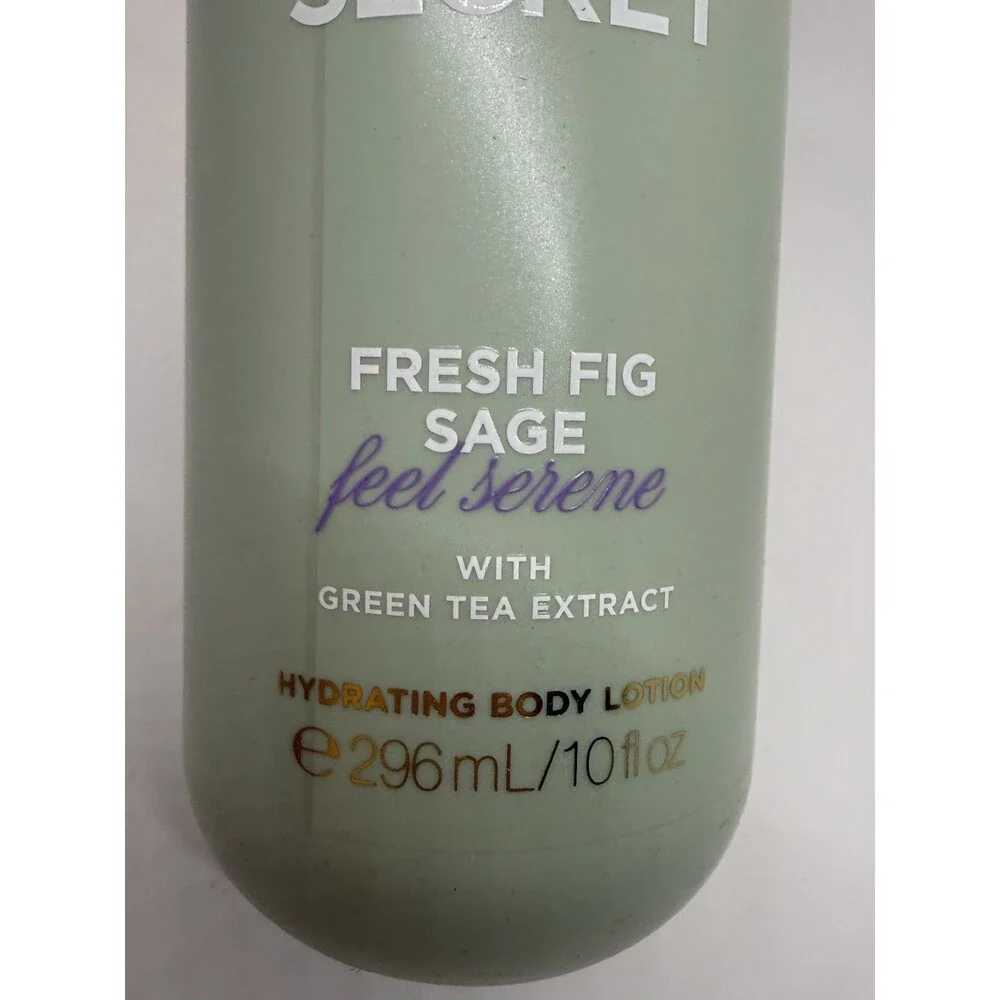 Victoria's Secret Fresh Fig Sage Green Tea Body Oil 4.3oz,‎ Lotion 10oz Set New